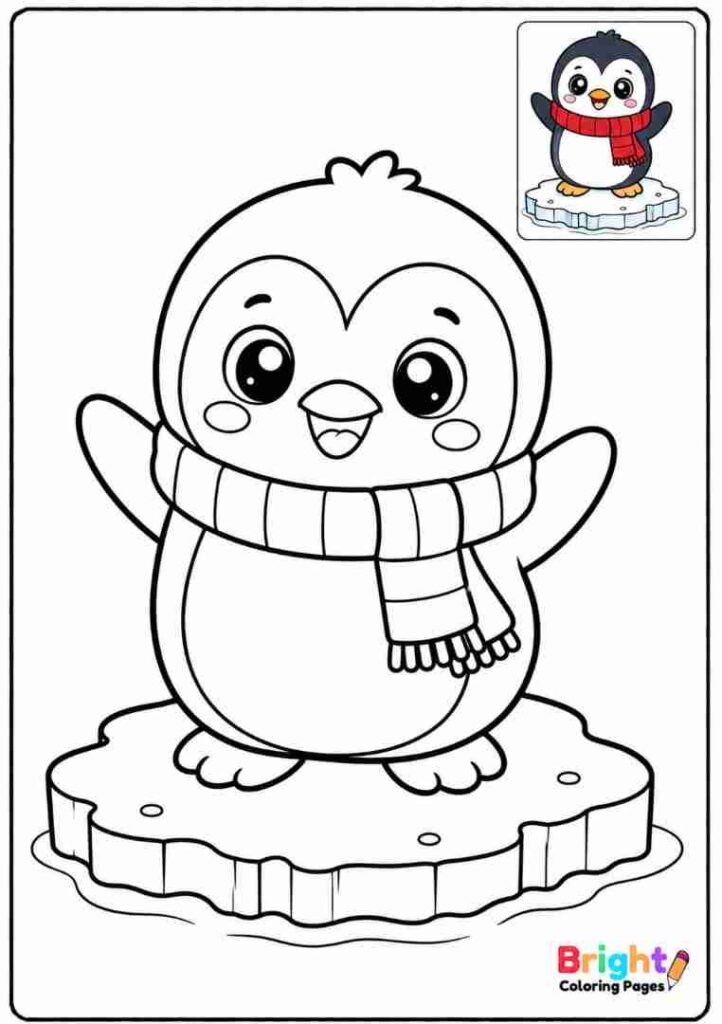 Kawaii Penguin coloring page