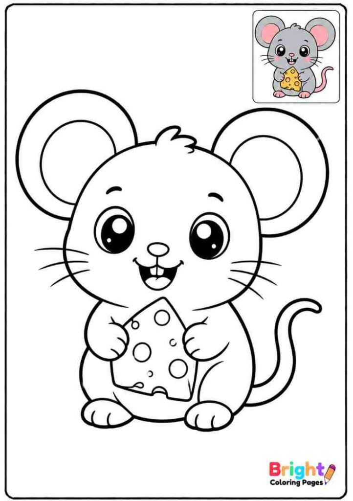 Kawaii Mouse coloring page
