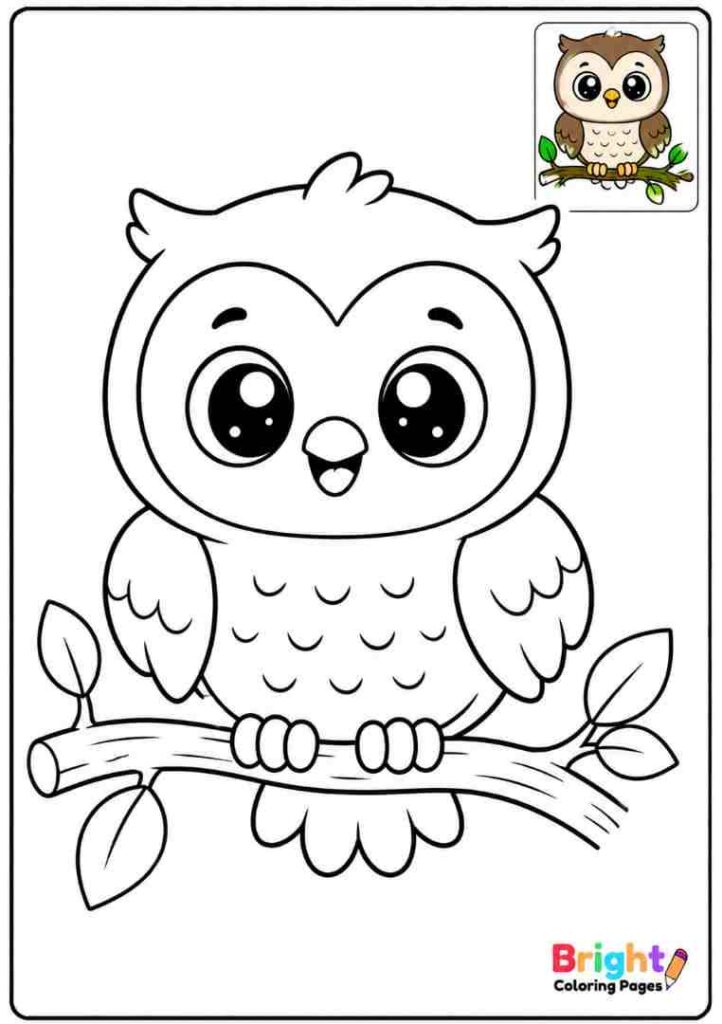 Kawaii Owl coloring page