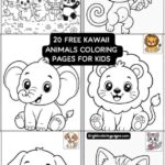 Cute Kawaii Animals Coloring Pages For Kids (Free Printable Download)