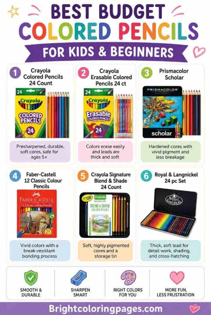 6 Best Budget Colored Pencils for Kids and Beginners: Which Cheap Sets Actually Color Smoothly?