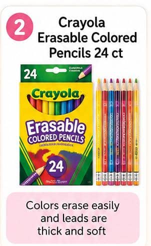 Crayola Erasable Colored Pencils, 24 ct