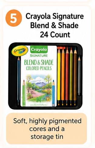 Crayola Signature Blend & Shade Colored Pencils with Tin, 24 Count