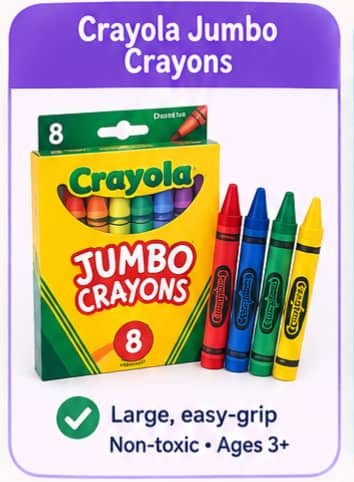 Best all-around crayons for most families: Crayola Jumbo Crayons
