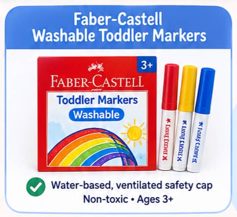 Best washable marker with a safety-minded design: Faber-Castell Toddler Markers