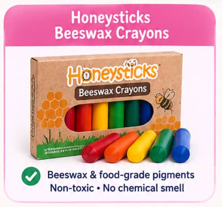 Best natural-feel crayon option: Honeysticks Beeswax Crayons