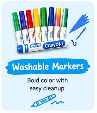 Crayola Washable Markers: Bold Color with Less Mess